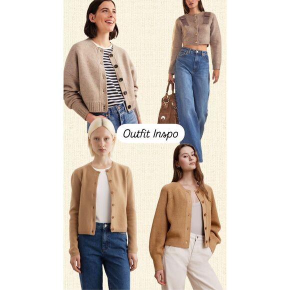 Vintage Stephanie Andrews Wool tan Cardigan - Picture 3 of 13